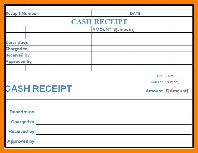 cash receipt template word