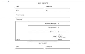 cash receipt template word rental receipt form template
