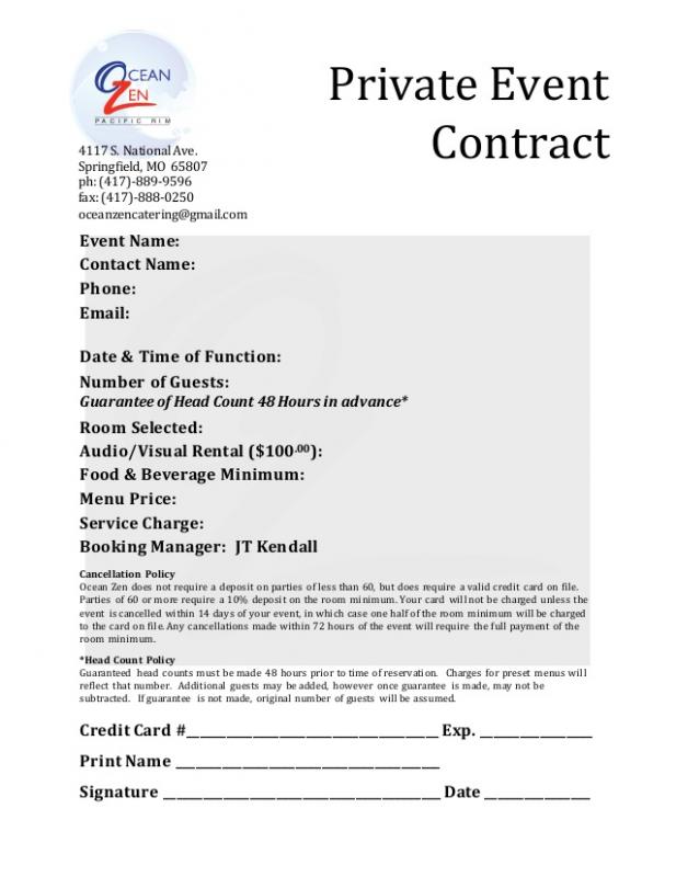 catering contract sample