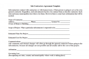 catering contract sample sub contractors agreement sampletemplate featured image