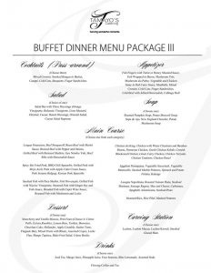 catering contract sample wedding package