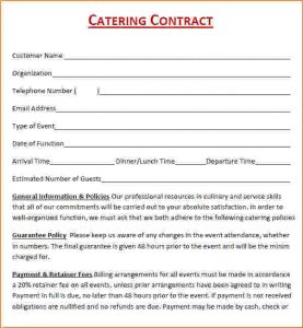 catering contracts template catering contract template free catering contract pdf