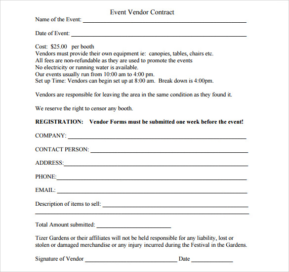 catering contracts template