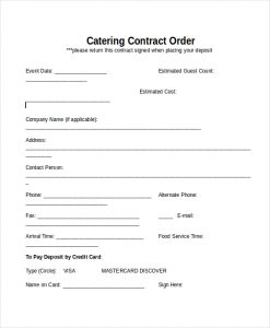 catering contracts templates catering contract template