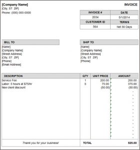catering invoice template billing invoice