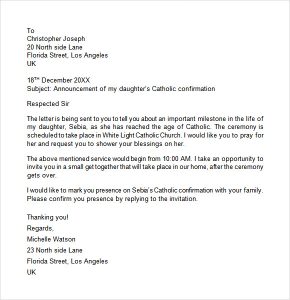 cease and desist harassment catholic confirmation letter
