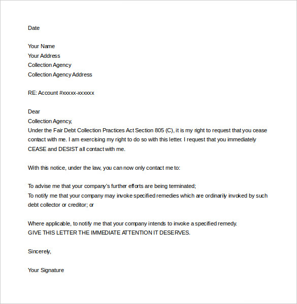 cease and desist letter harassment
