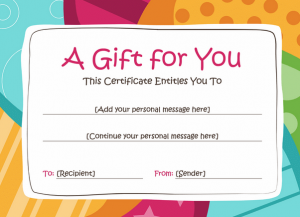 certificate of service template uncategorized cheerful and colorful design template of gift voucher with blank filled recipient and sender name also message