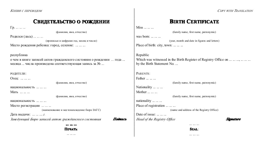 certificate of translation