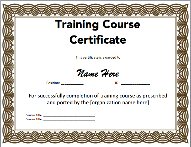 certificate template word