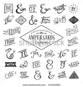 chalk board fonts stock vector hand lettered ampersands and catchwords