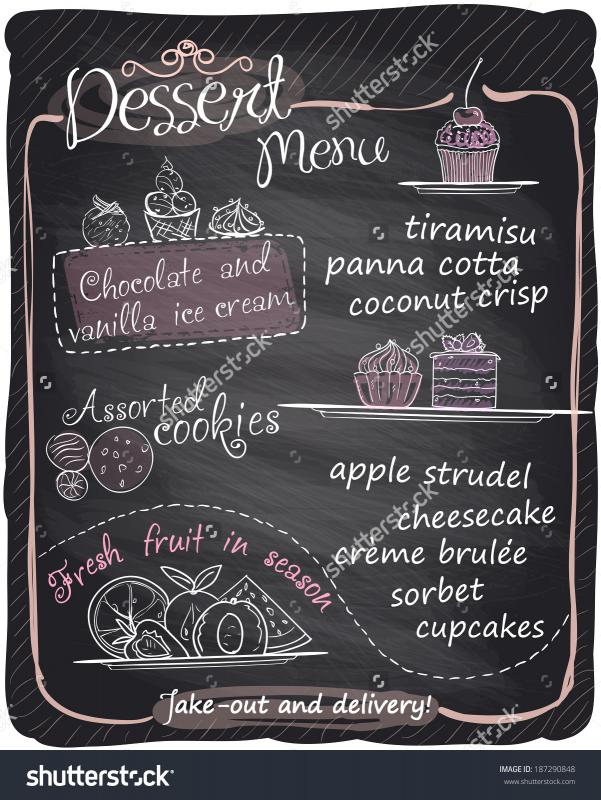chalk board menu