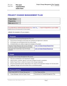 change management planning template change management plantemplate