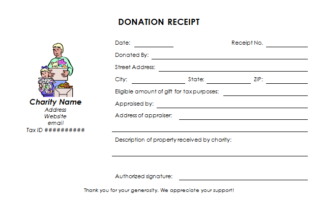 charitable donation receipt