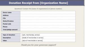 charitable donation receipt donation receipt