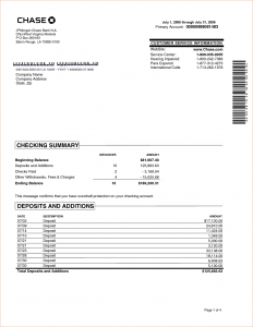 chase bank statements chase bank statement template