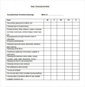 checklist template word daily checklist template