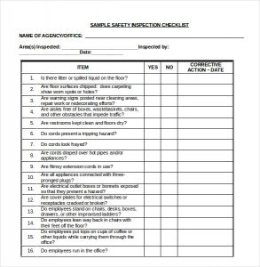 checklist template word inspection checklist template