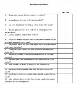 checklist template word kitchen checklist template