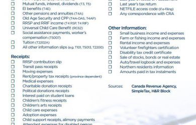 child care receipt tax checklist image