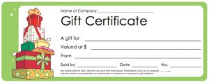 christmas gift certificate templates green chistmas gift certificate