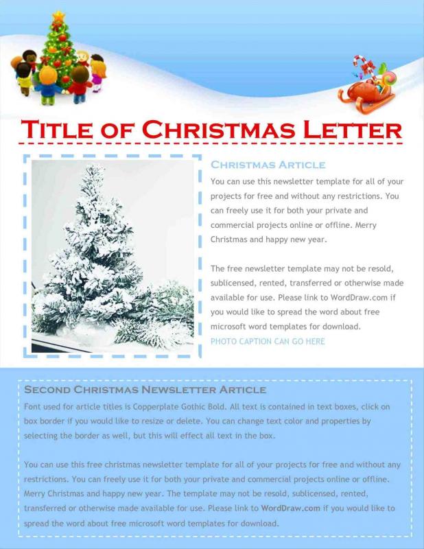 christmas newsletter template