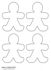 christmas tree printables four gingerbreads