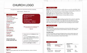 church bulletin templates bullprev