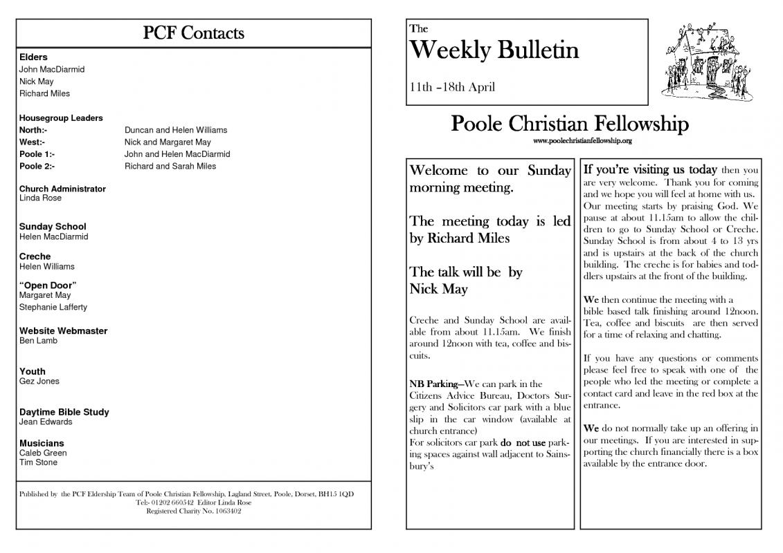 church bulletin templates