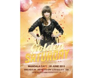 church flyer background golden saturday disco party flyer psd