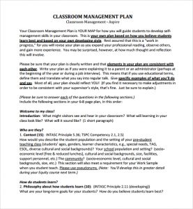 classroom management plan classroom management plan template pdf