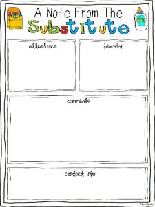 classroom management plan template a note from the substitute printables template