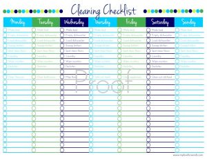 cleaners checklist templates cleaning checklist with chores watermark