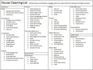 cleaners checklist templates house cleaning list template