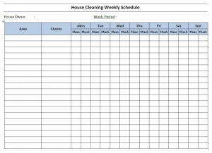 cleaning schedule template house cleaning schedule template word x