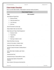 client intake form template new client intake checklist