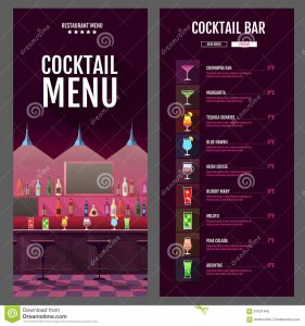 cocktail menu design flat style cocktail menu design bar interior illustration