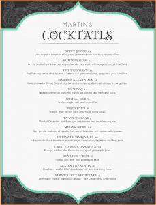 cocktail menu template cocktail menu template doc