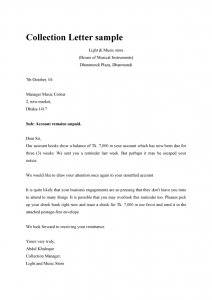 collection letter sample dunning collection letter sample template example format