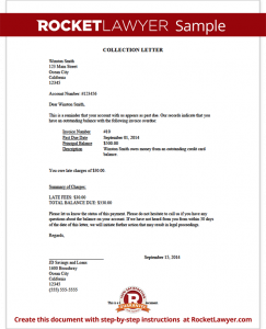 collection letter sample sample collection letter template