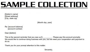 collection letter template collection sample