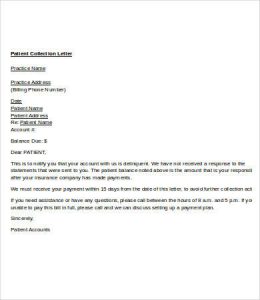 collection letter template patient collection letter template