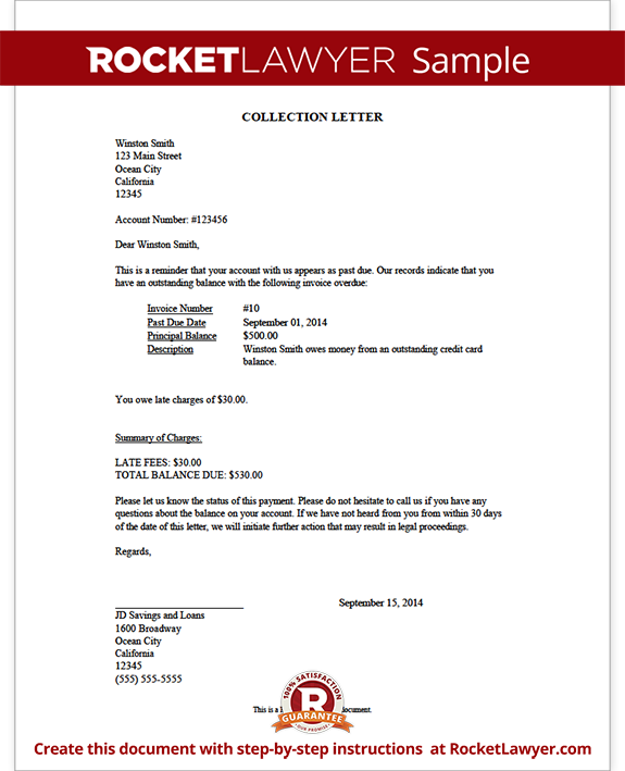 collection letter template
