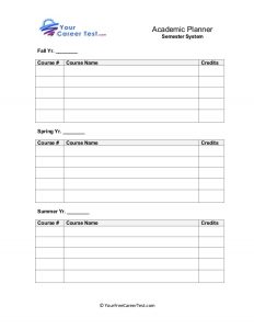 college class schedule template student academic planner semesterbased worksheet