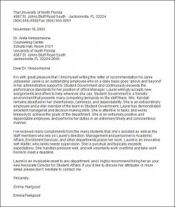 college letter of recommendation template college recommendation letter from employer
