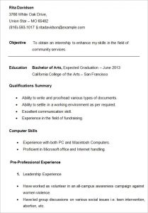 college resume format college student resume template