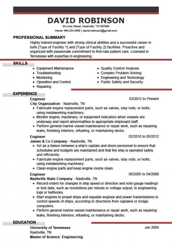 college resume templates