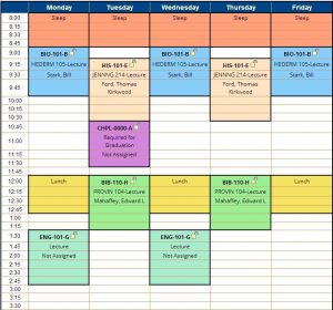 college schedule planner capture