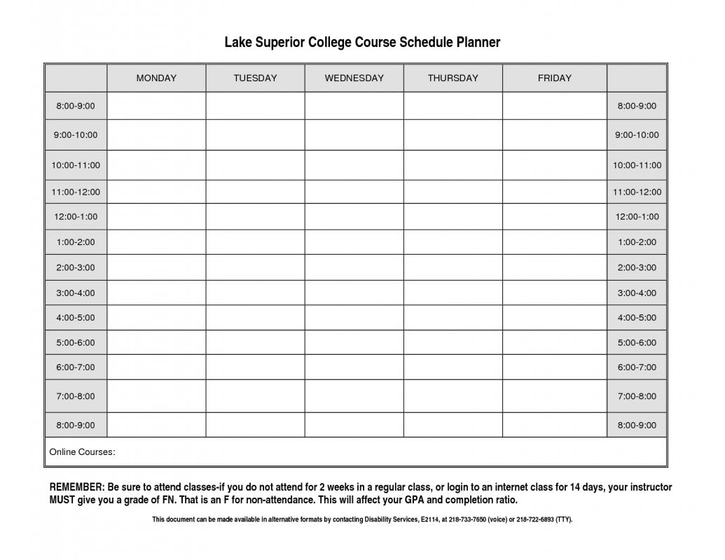 college schedule planner