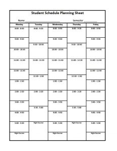 college schedule planner student schedule planning sheet
